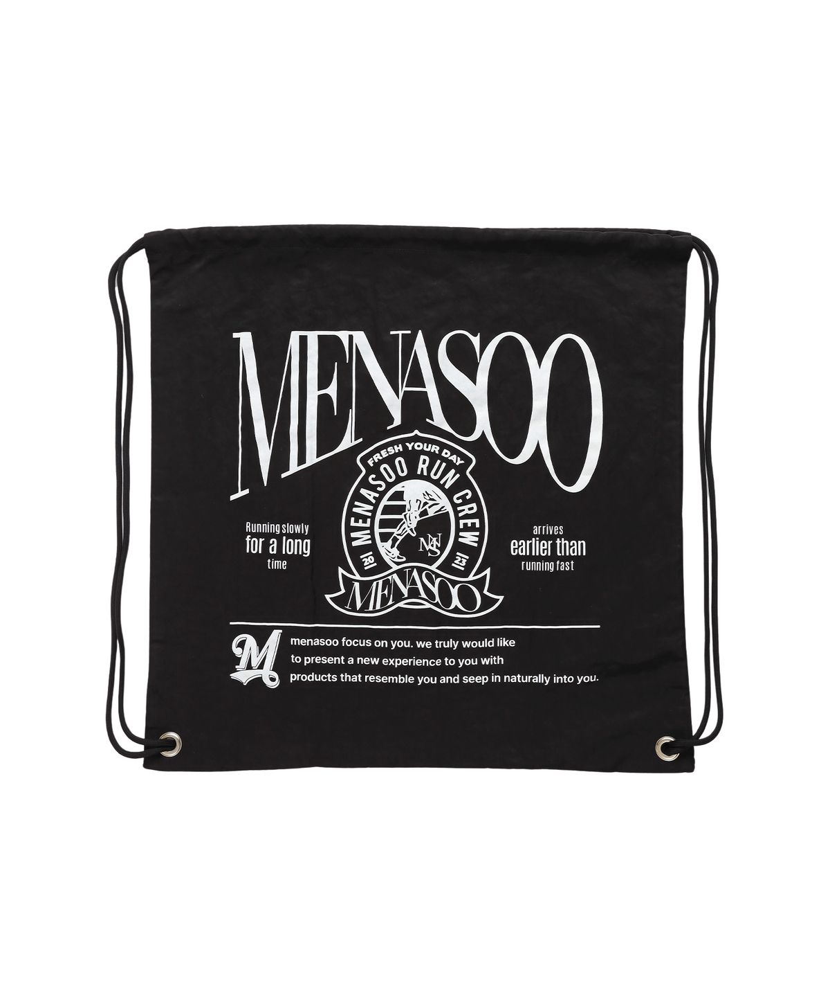 미나수(MENASOO) Menasoo Nylon String Backpack_Black