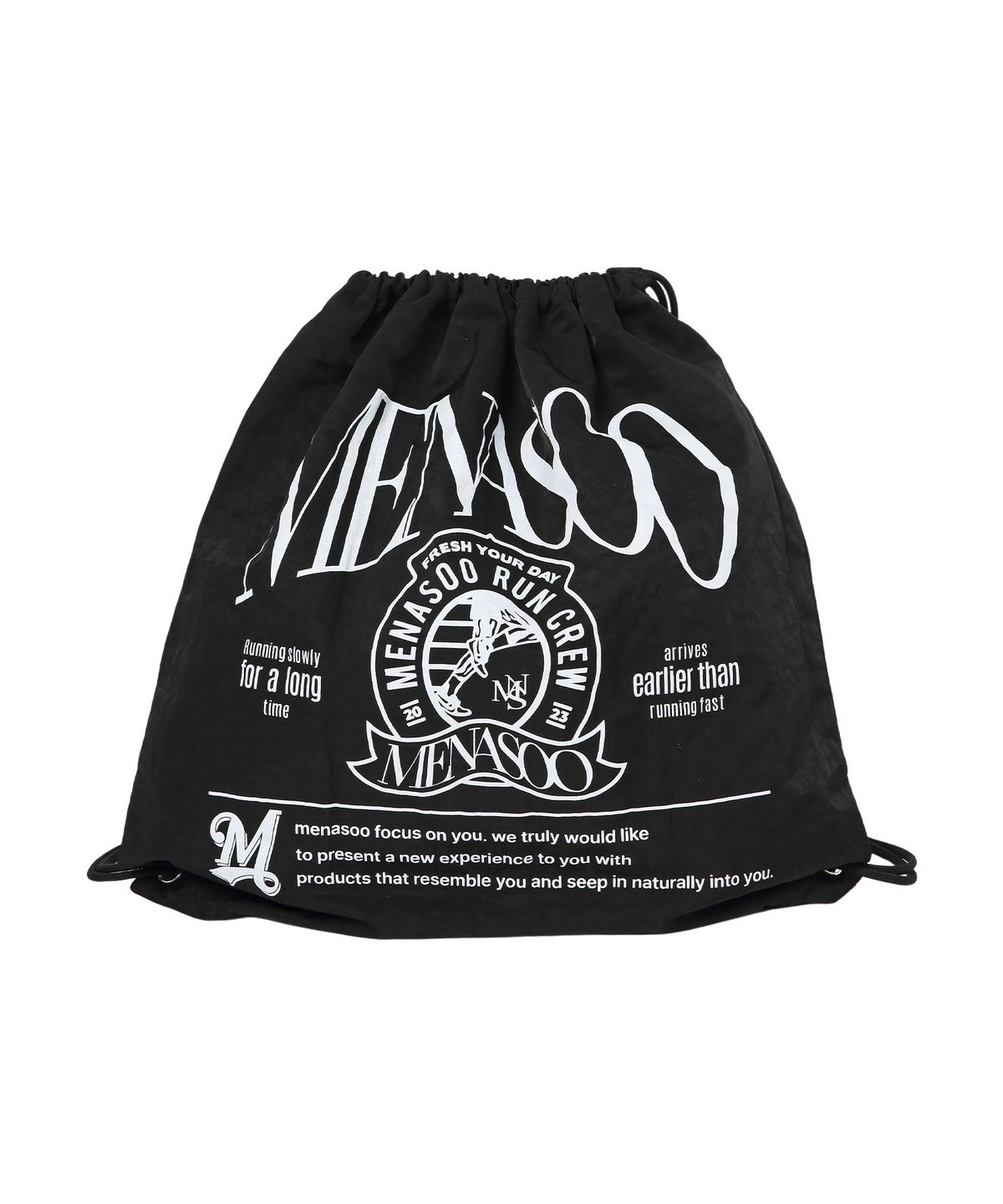 미나수(MENASOO) Menasoo Nylon String Backpack_Black