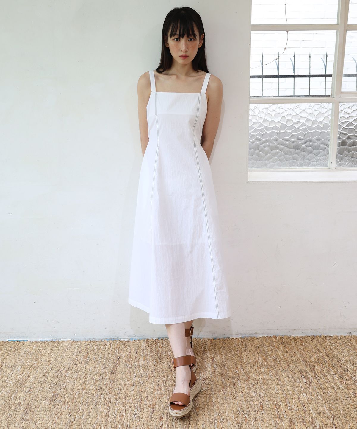 폴앤앨리스(PAUL&ALICE) SUMMER COTTON CAMISOLE DRESS / WHITE