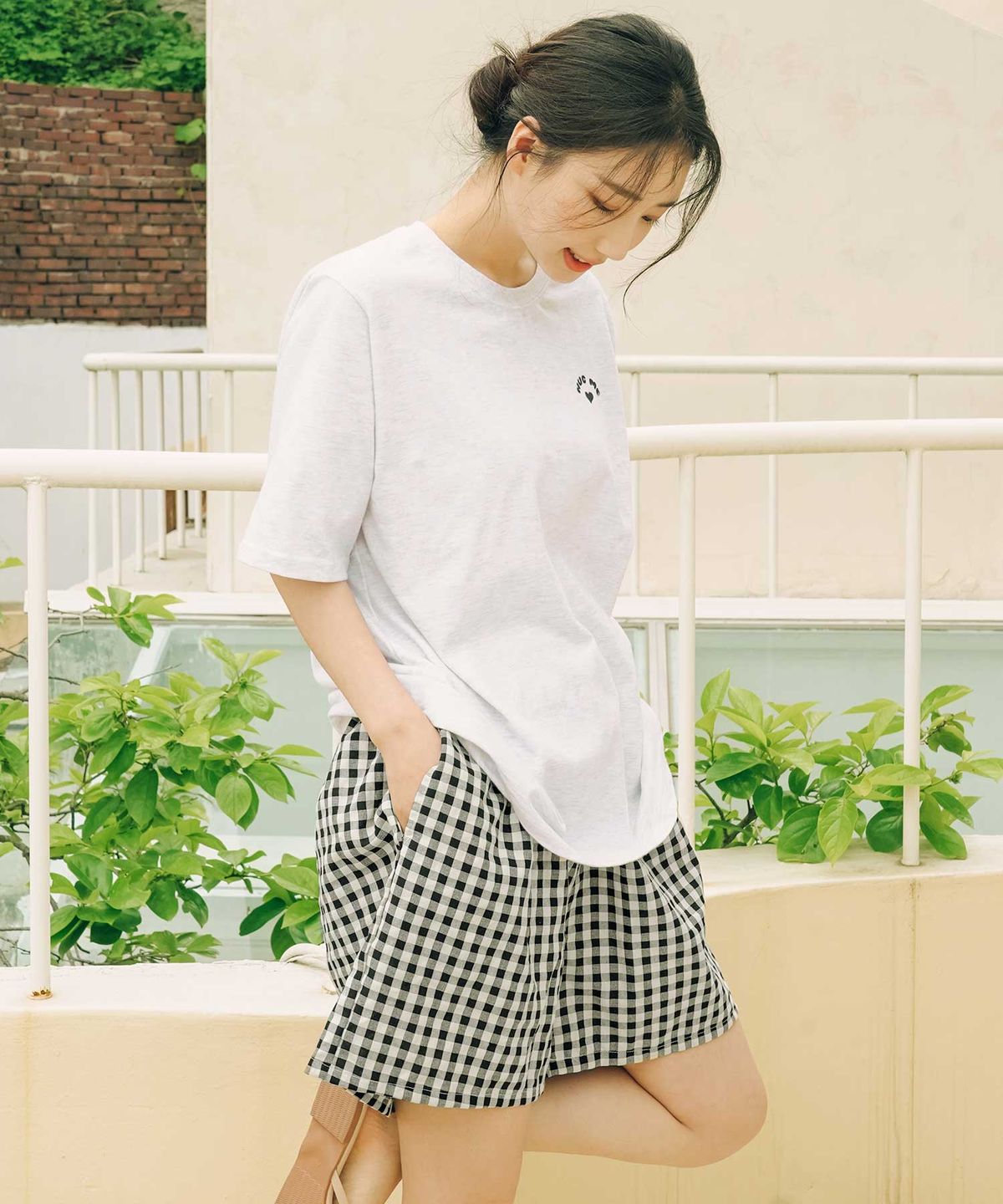 파란(PALAN) 베이직 깅엄체크 3부 파자마 바지 2p