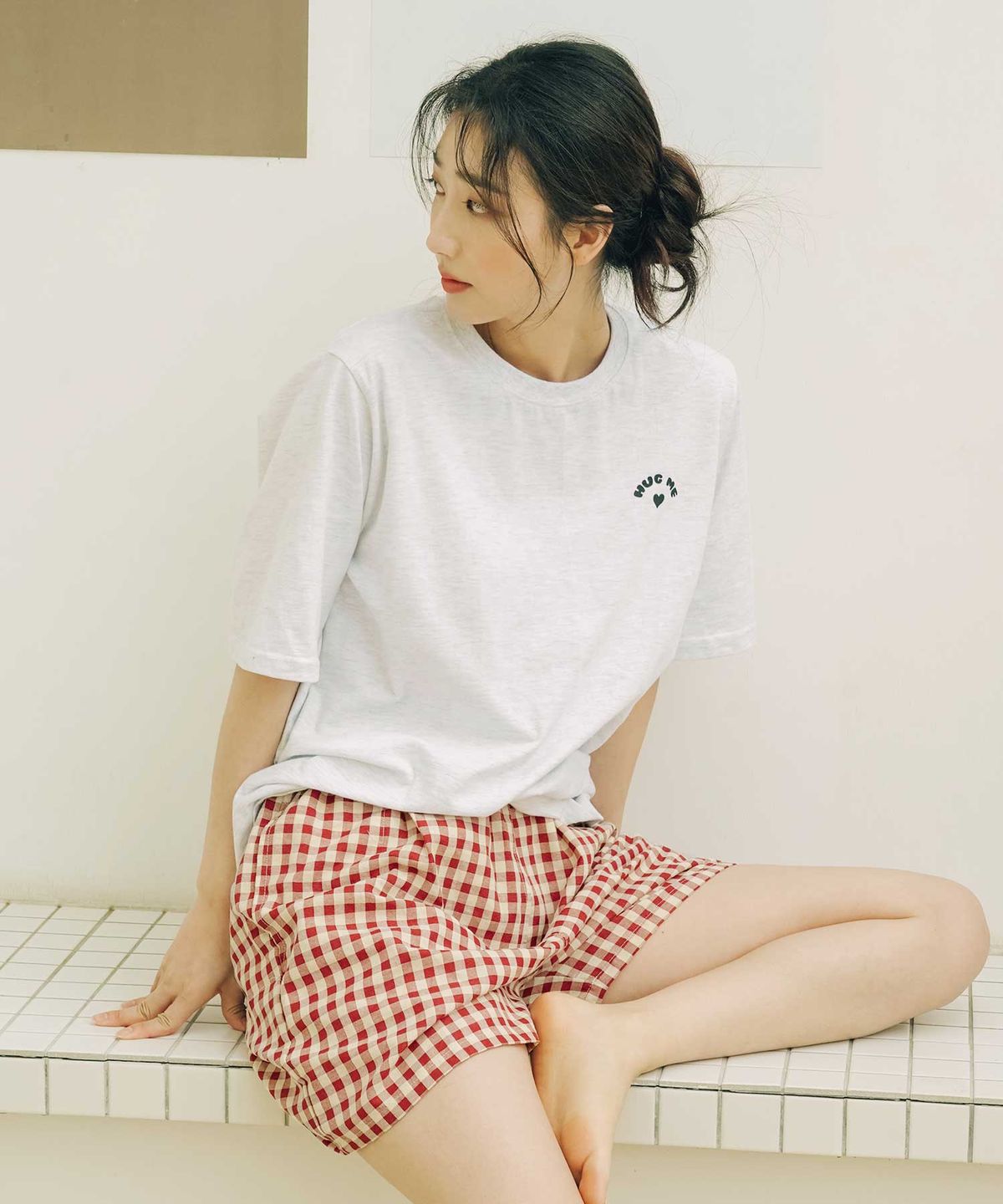 파란(PALAN) 베이직 깅엄체크 3부 파자마 바지 2p