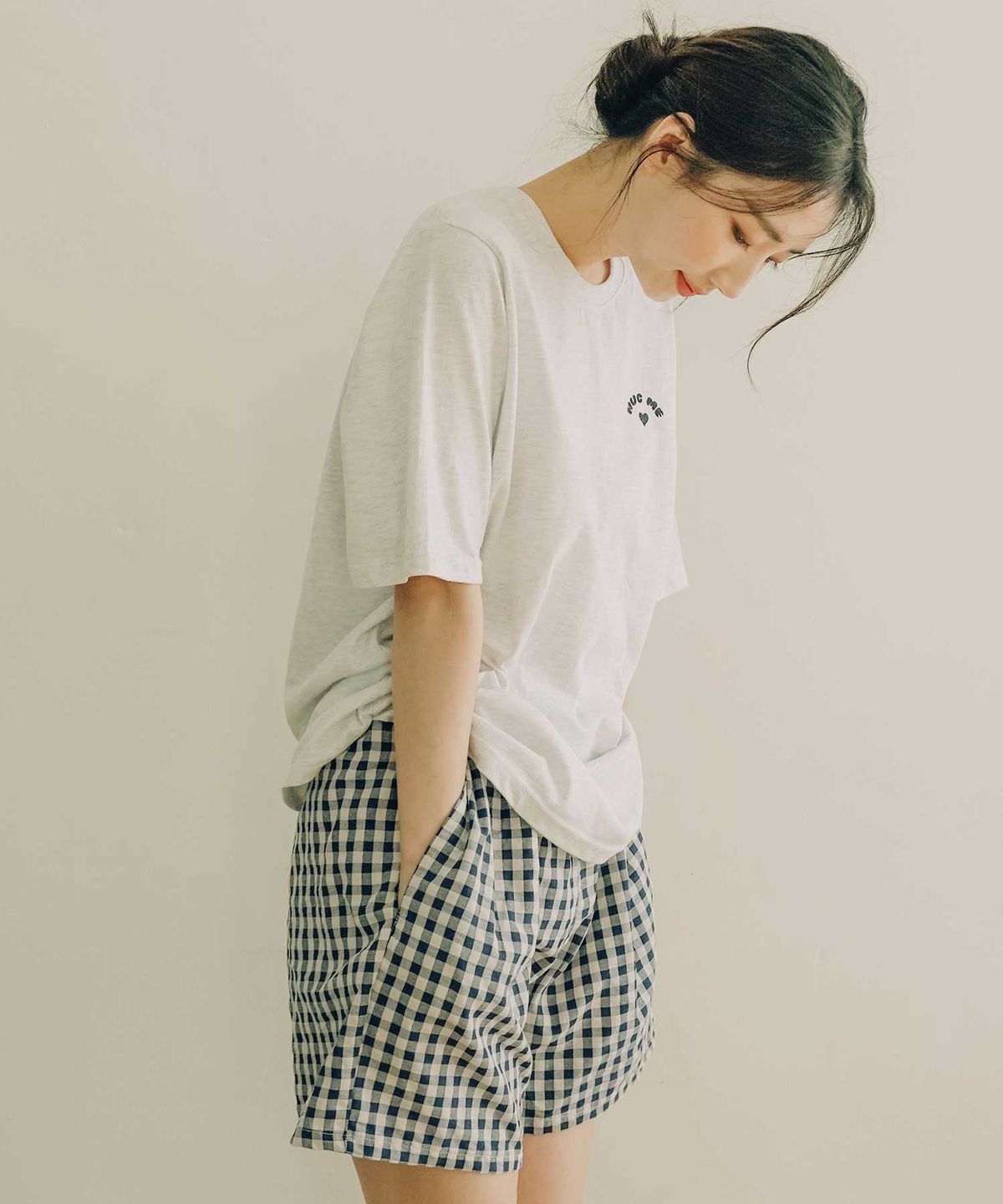 파란(PALAN) 베이직 깅엄체크 3부 파자마 바지 2p