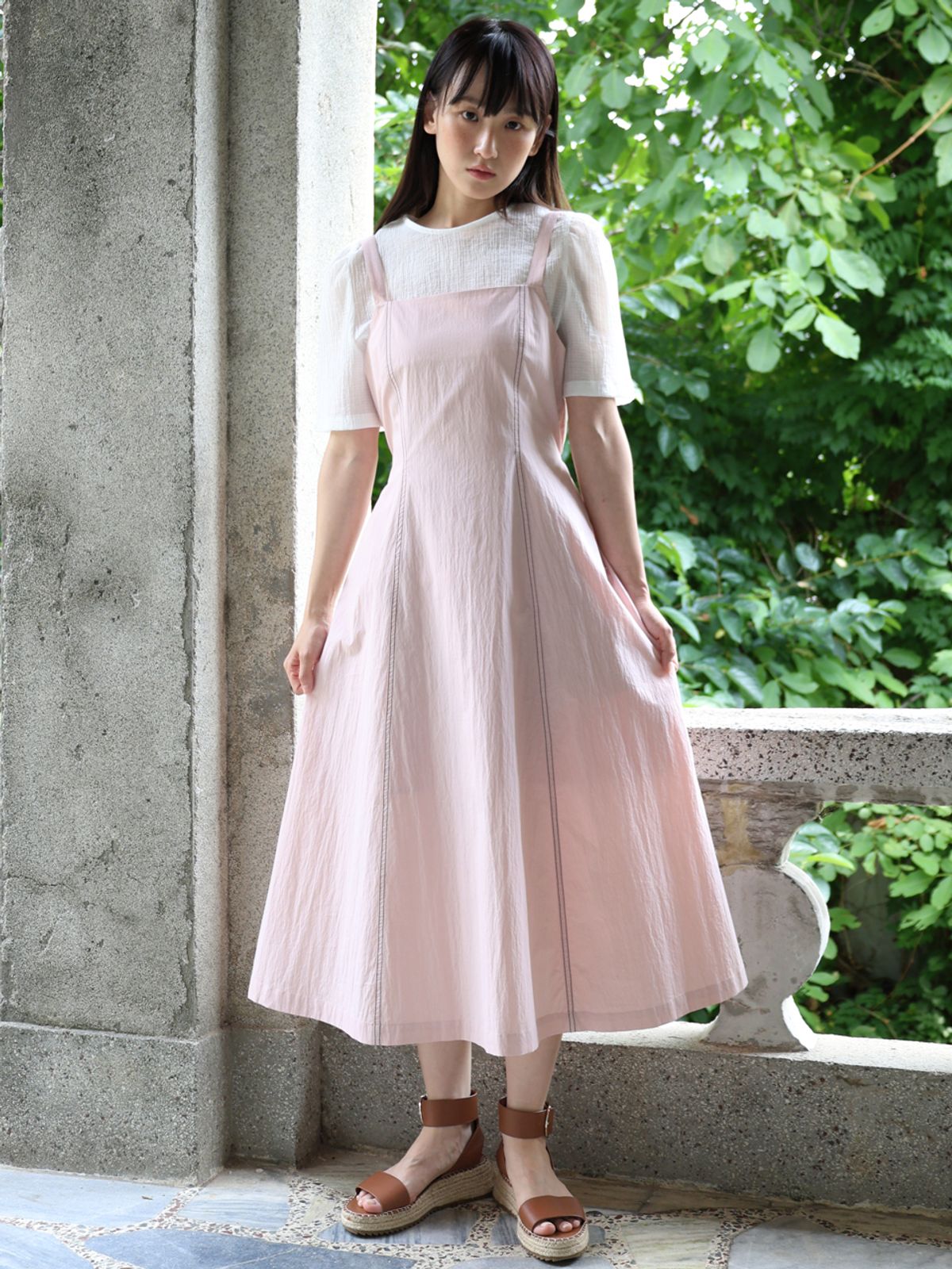 폴앤앨리스(PAUL&ALICE) SUMMER COTTON CAMISOLE DRESS / PINK