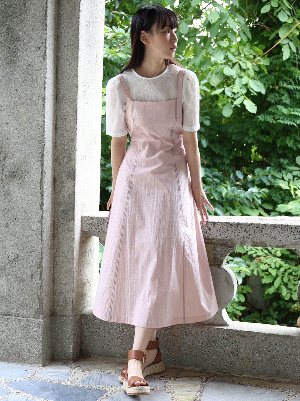 폴앤앨리스(PAUL&ALICE) HALF SLEEVE SHEER BLOUSE / WHITE