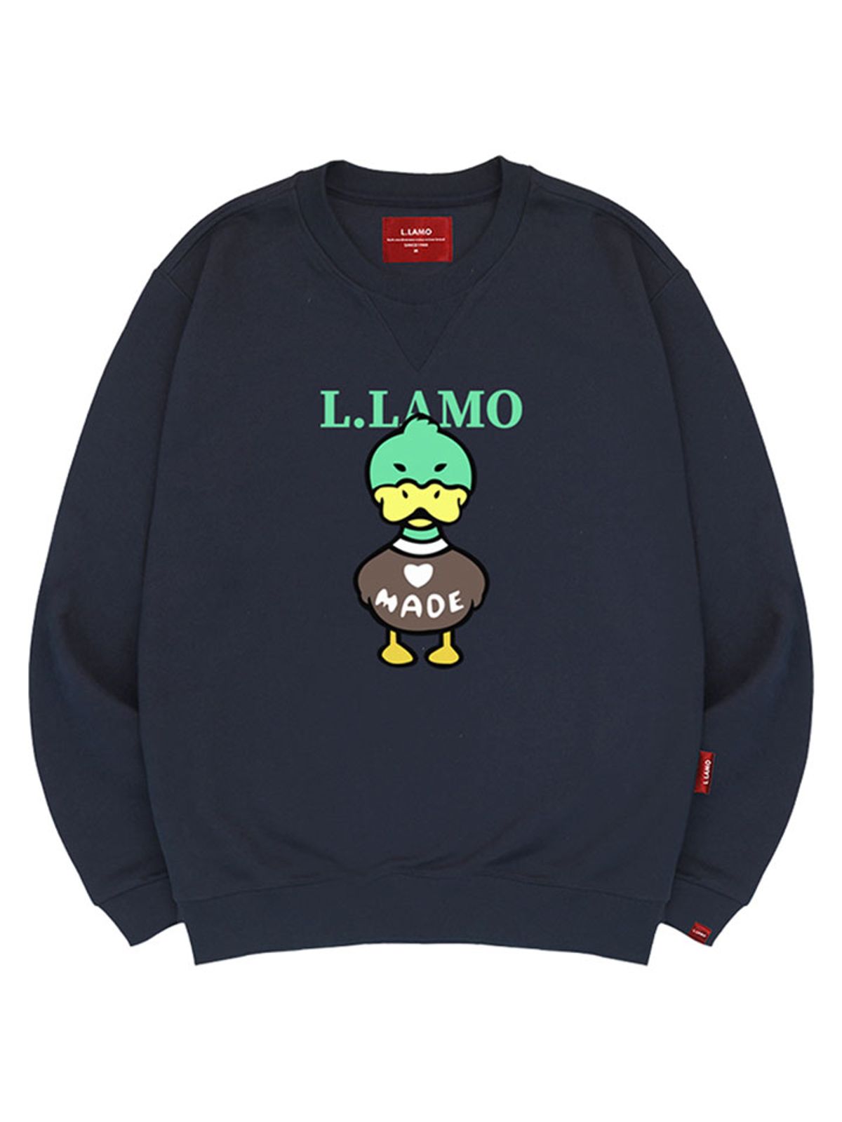 엘라모(LLAMO) 메이드덕 맨투맨 남녀공용 빅사이즈 S~4XL