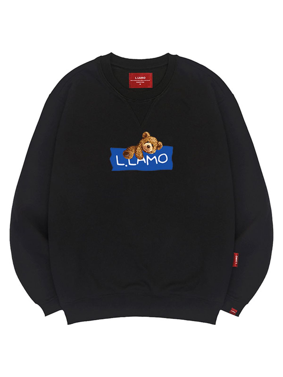 엘라모(LLAMO) 라벨베어 맨투맨 남녀공용 빅사이즈 S~4XL