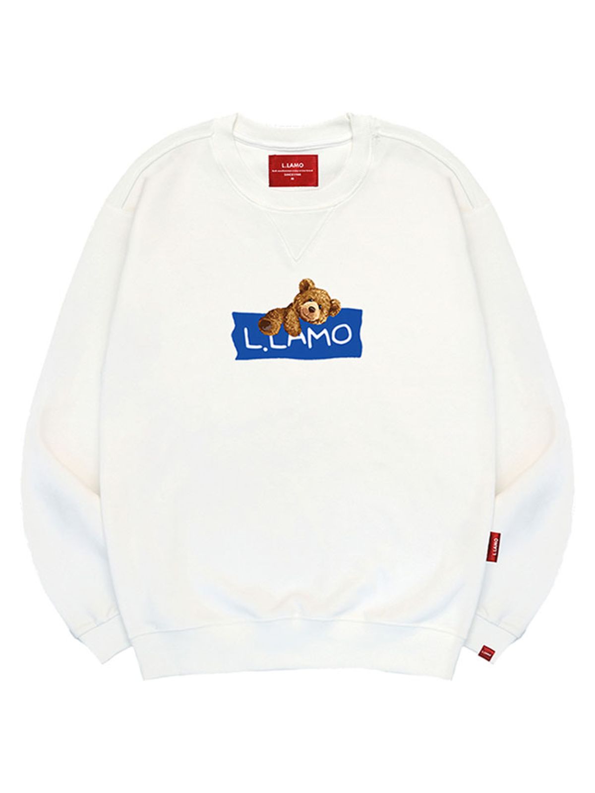 엘라모(LLAMO) 라벨베어 맨투맨 남녀공용 빅사이즈 S~4XL