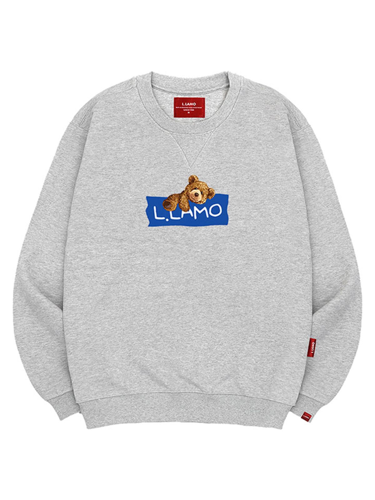 엘라모(LLAMO) 라벨베어 맨투맨 남녀공용 빅사이즈 S~4XL