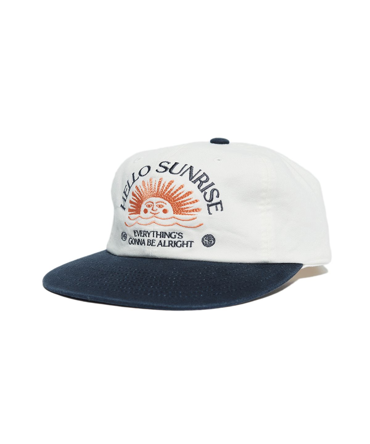 헬로 선라이즈(HELLO SUNRISE) Washed HS Arch Logo 6Panel Cap_Ivory & Navy