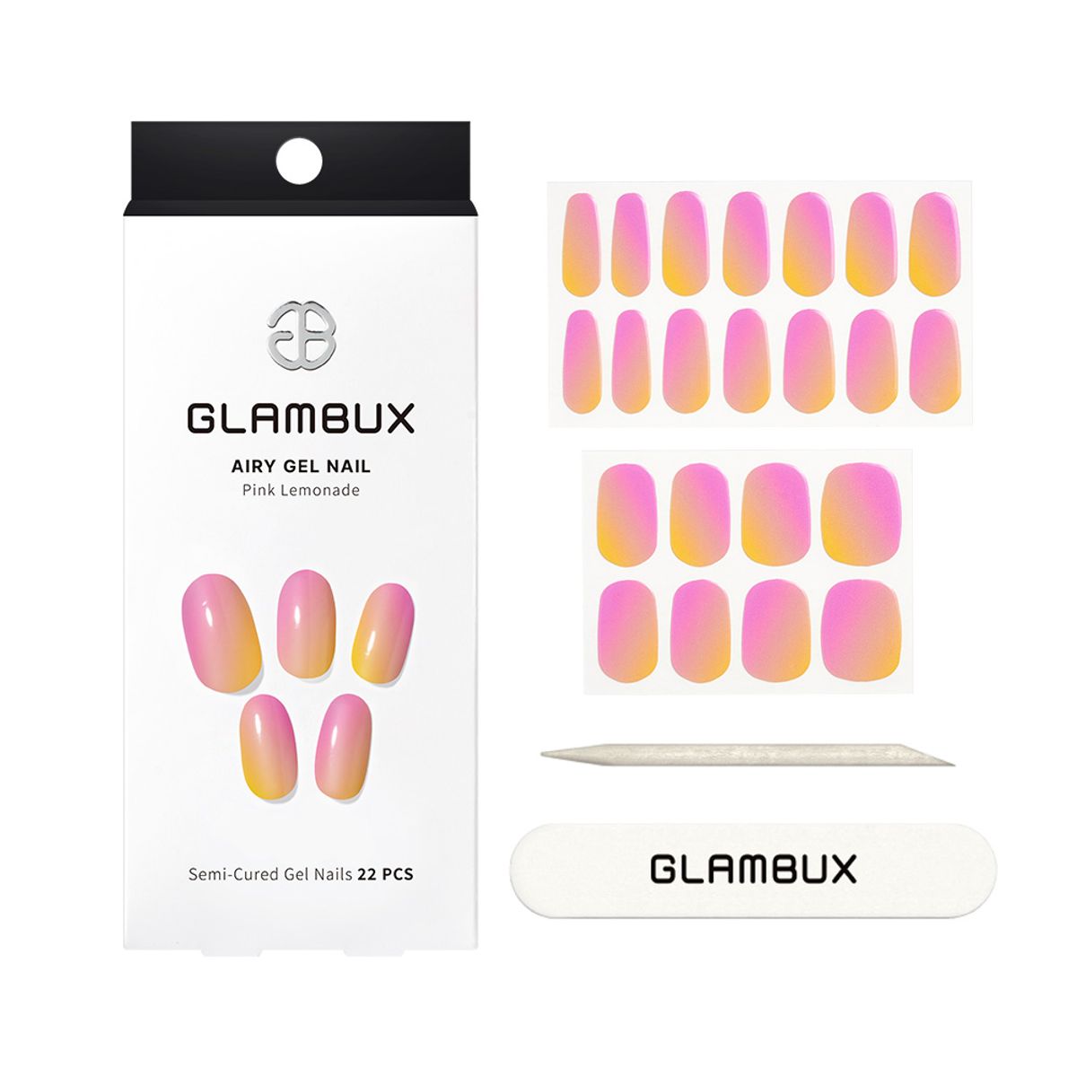 글램벅스(GLAMBUX) 셀프 젤 네일 스티커 _ 핑크레모네이드