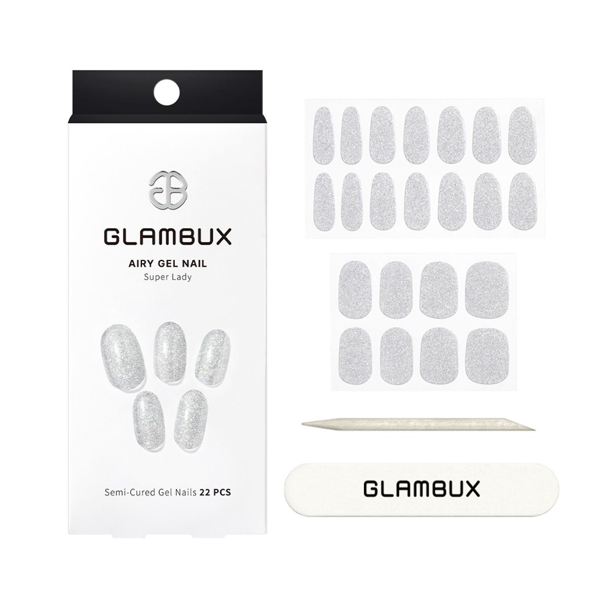 글램벅스(GLAMBUX) 셀프 젤 네일 스티커 _ 슈퍼레이디