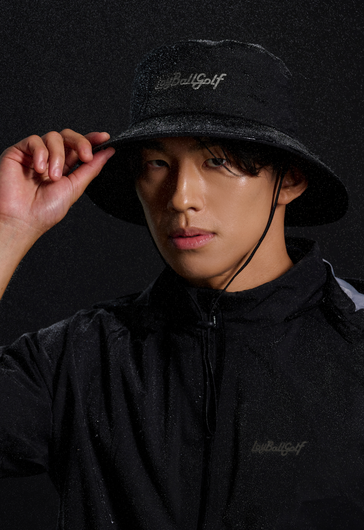 로이볼 골프(LOYBALLGOLF) 3Layer Rain Jacket - Black