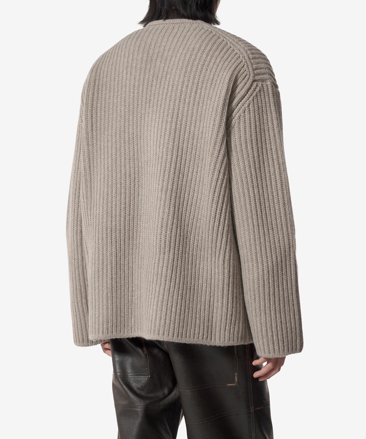 보테가베네타(BOTTEGA VENETA) 영국식 울 및 캐시미어 리브 가디건 - 베이지 / 791688V4AQ09700