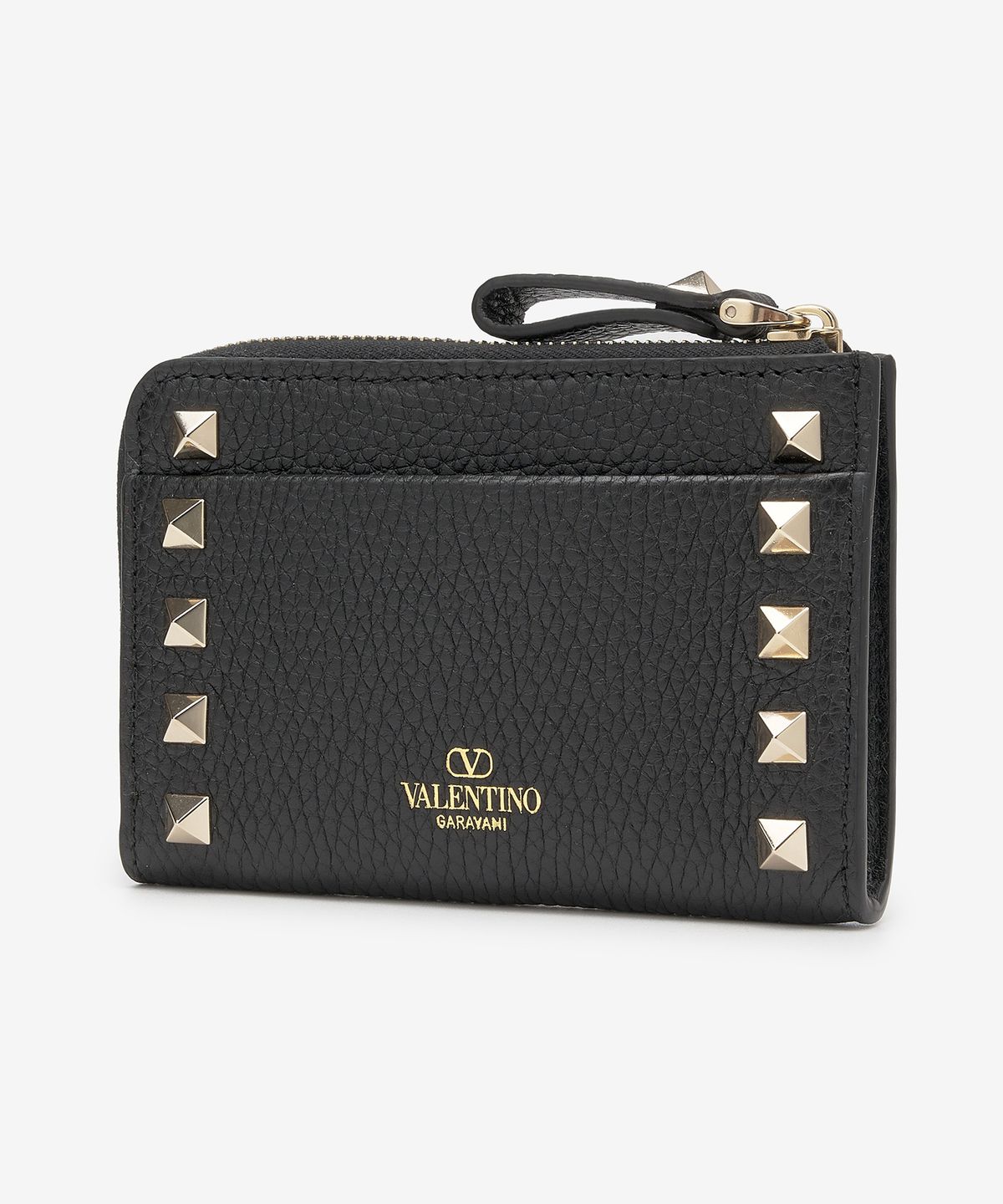 발렌티노(VALENTINO) 락스터드 지퍼 코인 지갑 - 블랙 / 5W2P0Z51VSH0NO