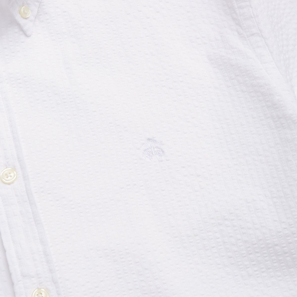 브룩스 브라더스(BROOKS BROTHERS) 레귤러핏 코튼 시어서커 폴로버튼다운 셔츠 (화이트) (BBTPMF0695AES)