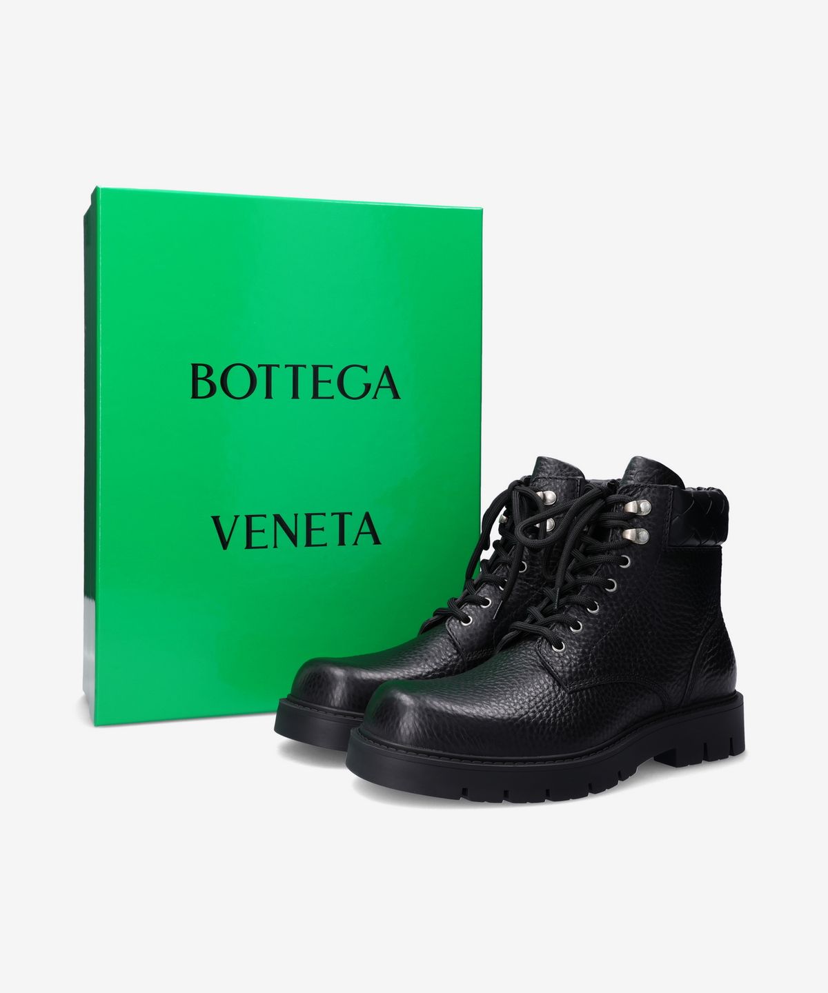 보테가베네타(BOTTEGA VENETA) 레이스업 부츠 - 블랙:파파야 / 796451V4EP01001