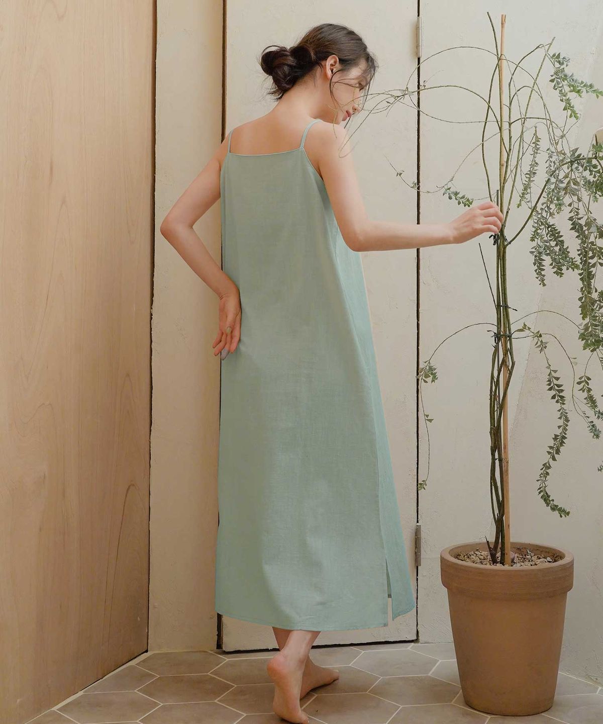 파란(PALAN) 순면 투웨이 끈 원피스