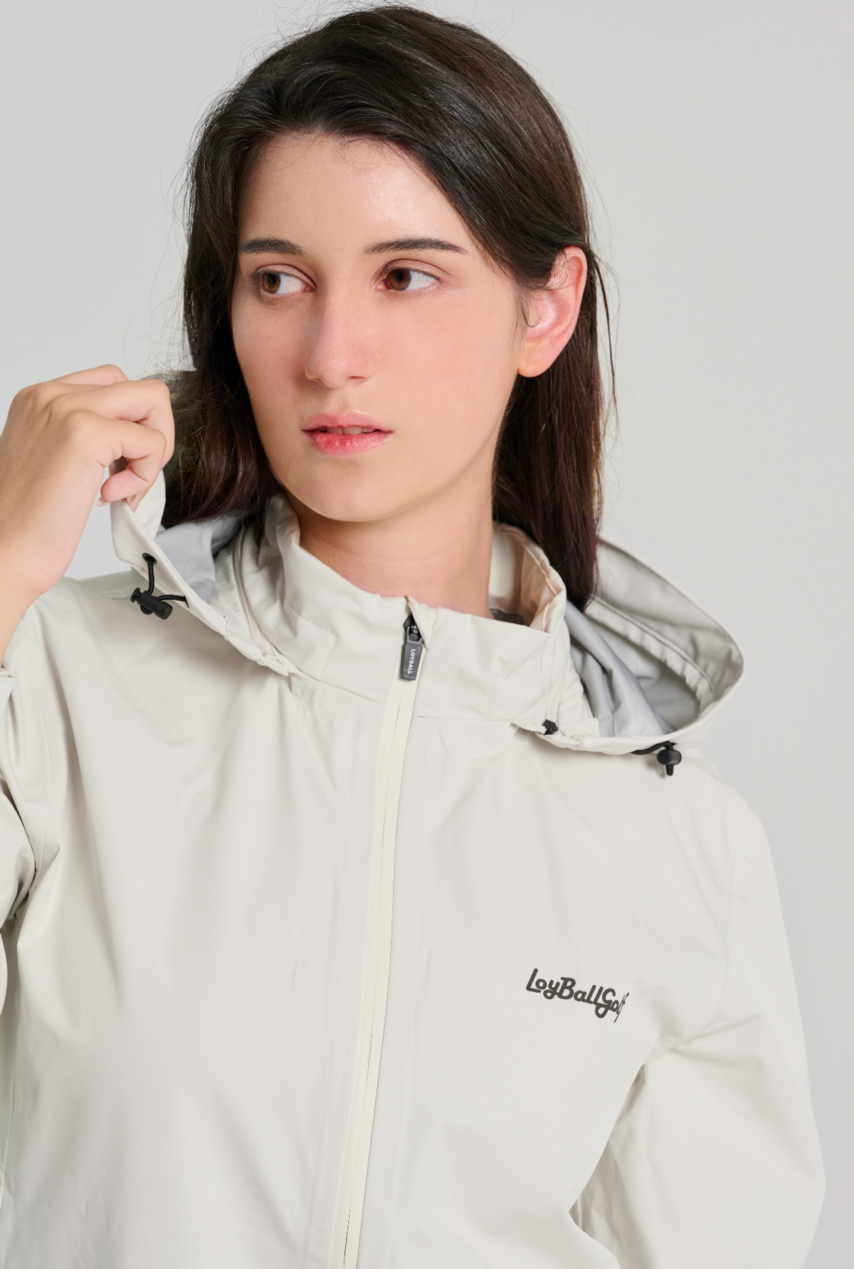 로이볼 골프(LOYBALLGOLF) 3Layer Rain Coat - Cream White