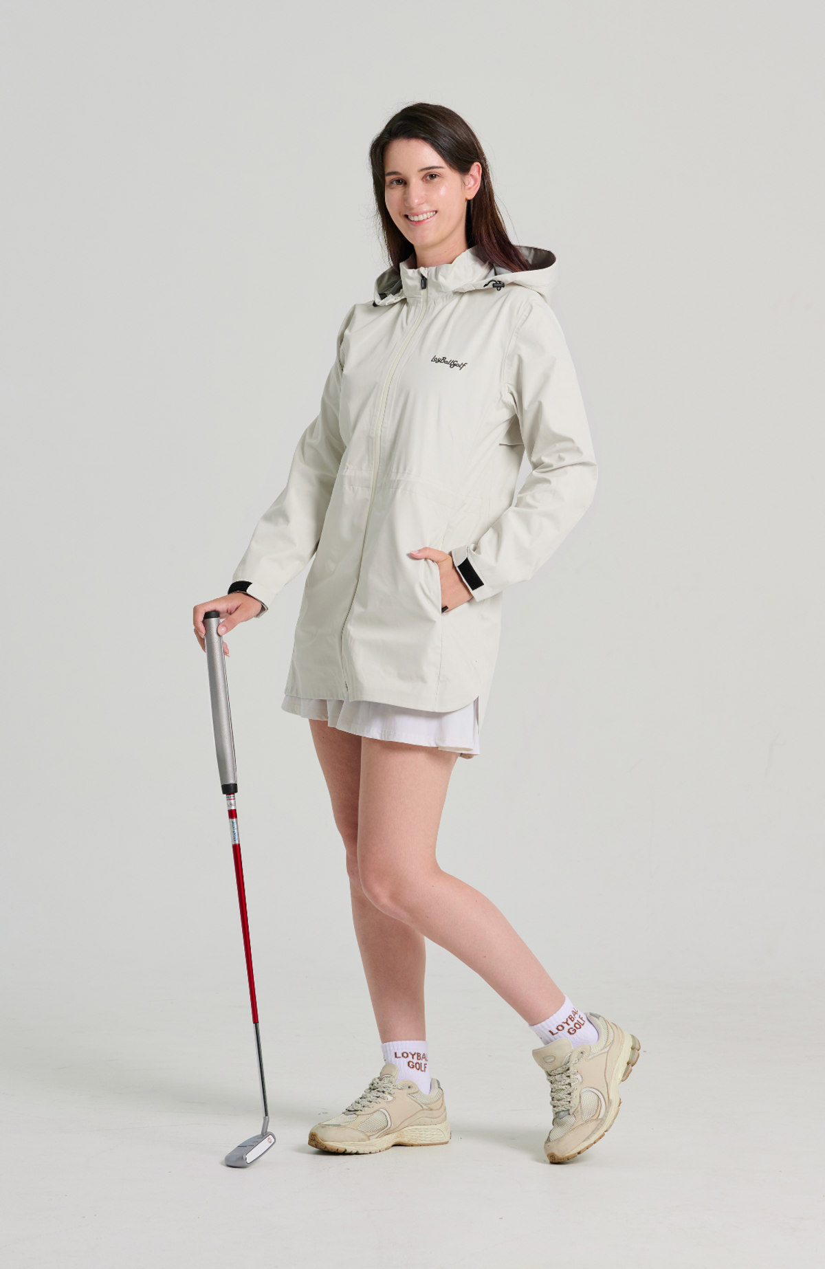 로이볼 골프(LOYBALLGOLF) 3Layer Rain Coat - Cream White
