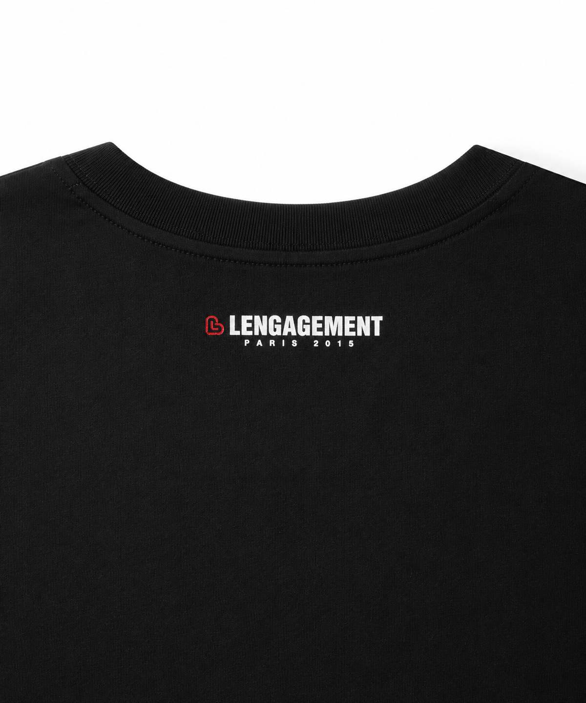 랑가주망(LENGAGEMENT) 스몰 하트 릴렉스핏 모달 반팔티 [블랙]