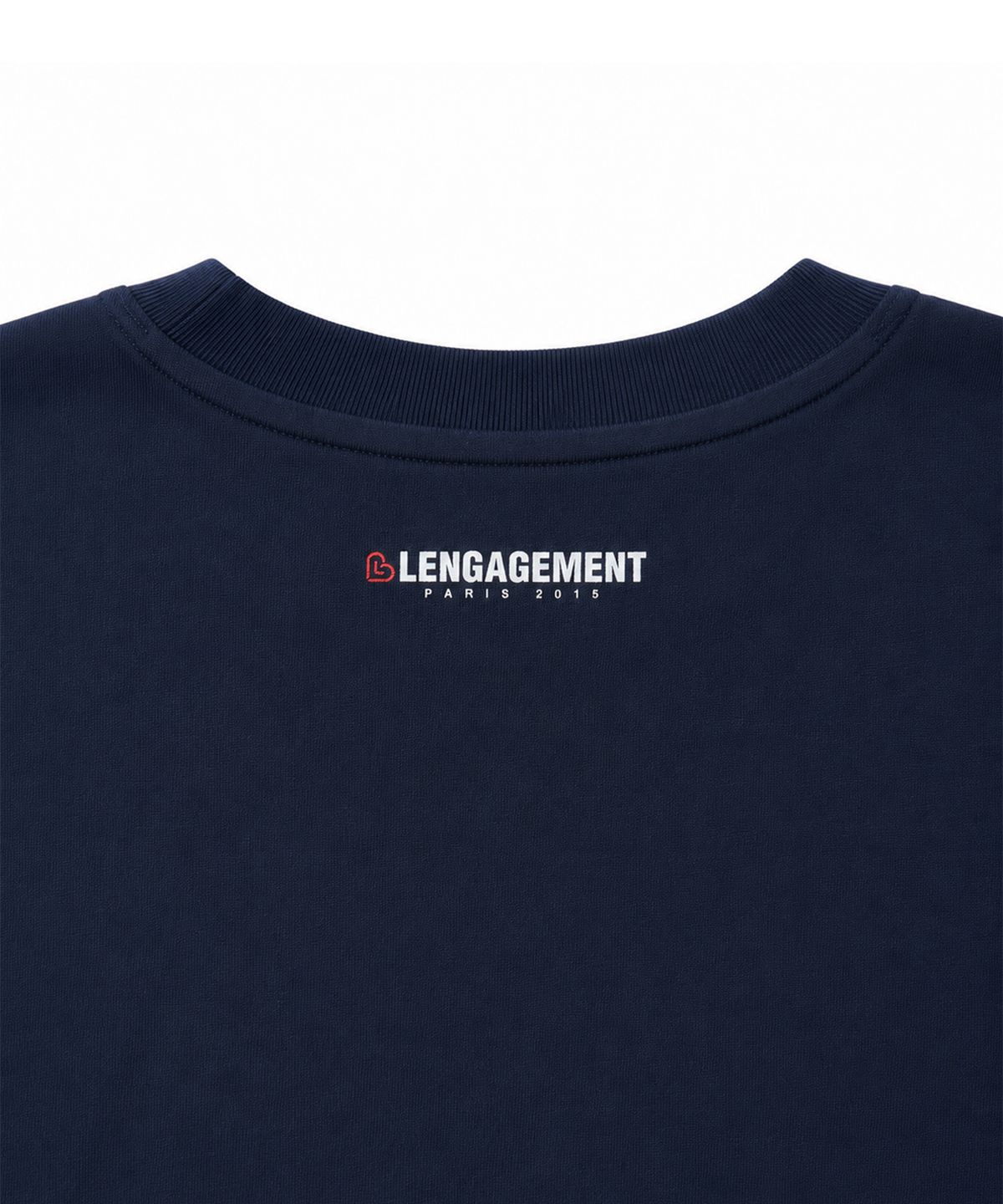 랑가주망(LENGAGEMENT) 스몰 하트 릴렉스핏 모달 반팔티 [네이비]