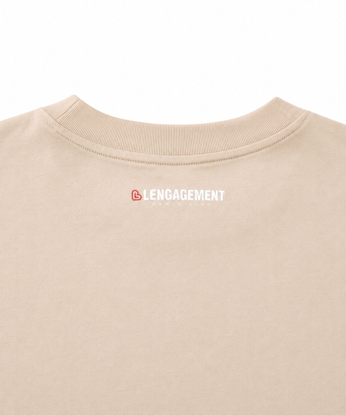 랑가주망(LENGAGEMENT) 스몰 하트 릴렉스핏 모달 반팔티 [베이지]