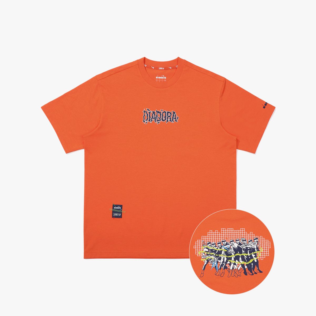 디아도라(diadora) 배즈본 AIRTEX 반팔 티셔츠 ORANGE