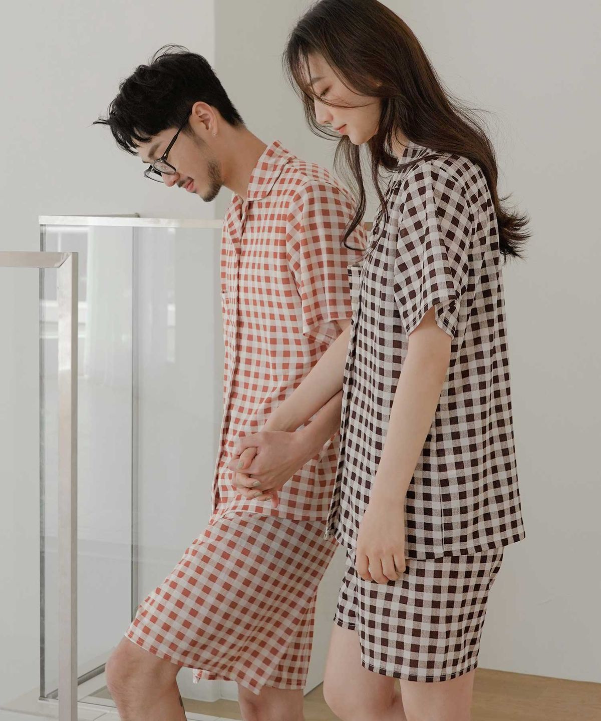 파란(PALAN) 슈가 깅엄체크 잠옷세트