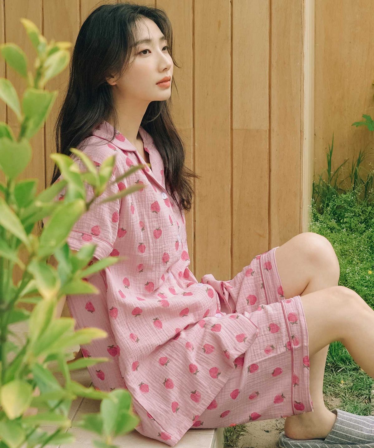 파란(PALAN) 딸기 요루면 반팔 잠옷세트