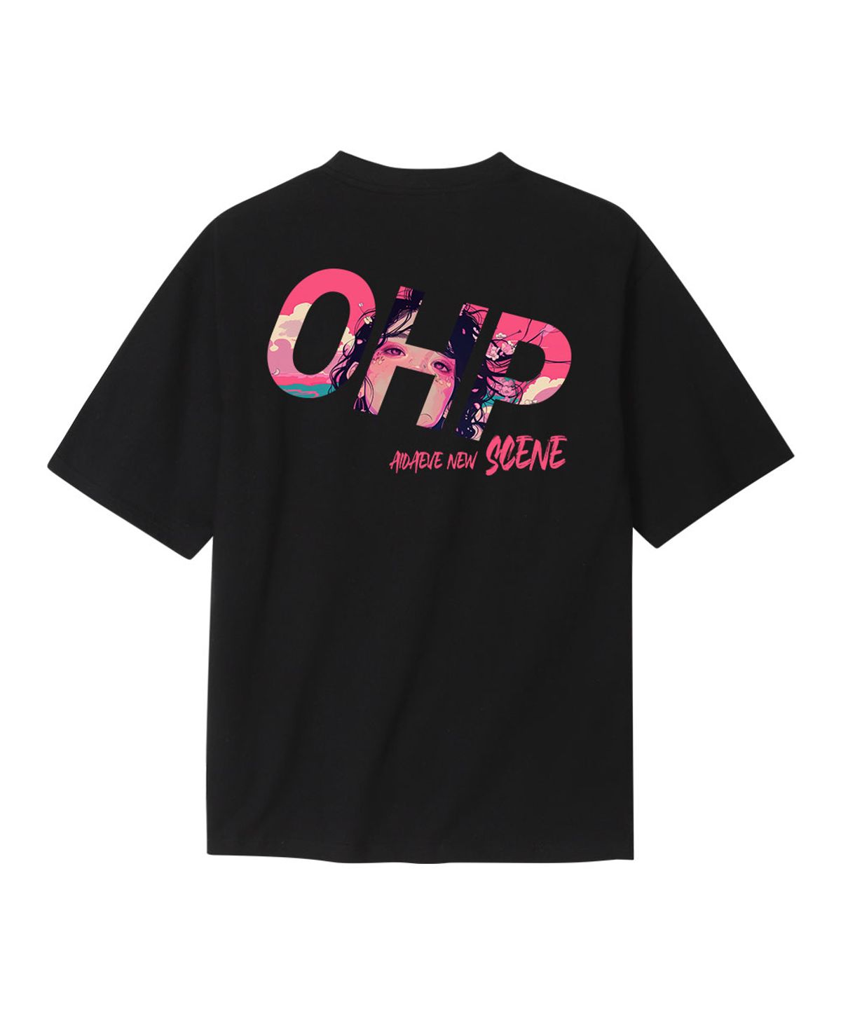 원헌드레드퍼센트(OHP) OHPxAIDAEVE4 b핑크스카이 세미오버 반팔티
