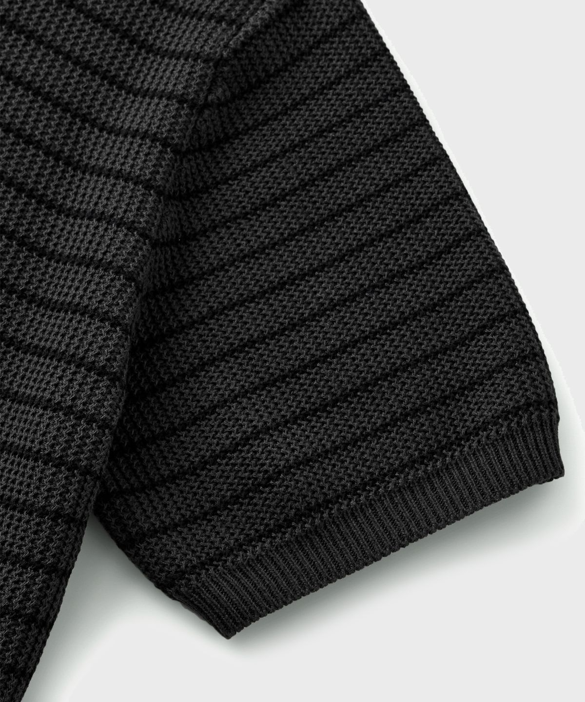 브랜디드(BRANDED) HARD TWIST HOLIDAY POLO KNIT [CHARCOAL STRIPE]