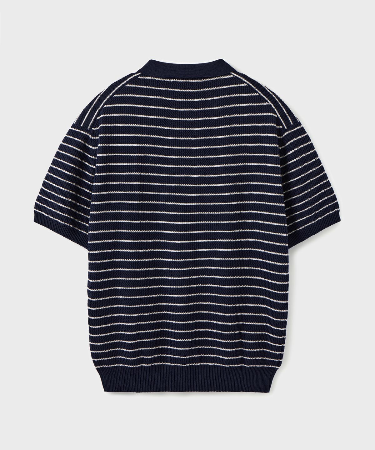 브랜디드(BRANDED) HARD TWIST HOLIDAY POLO KNIT [DARK NAVY STRIPE]