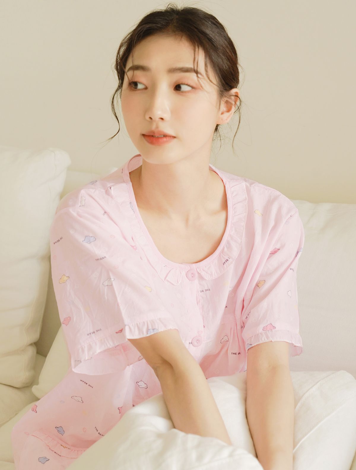 파란(PALAN) 파스텔베어 아사면 잠옷 상하세트