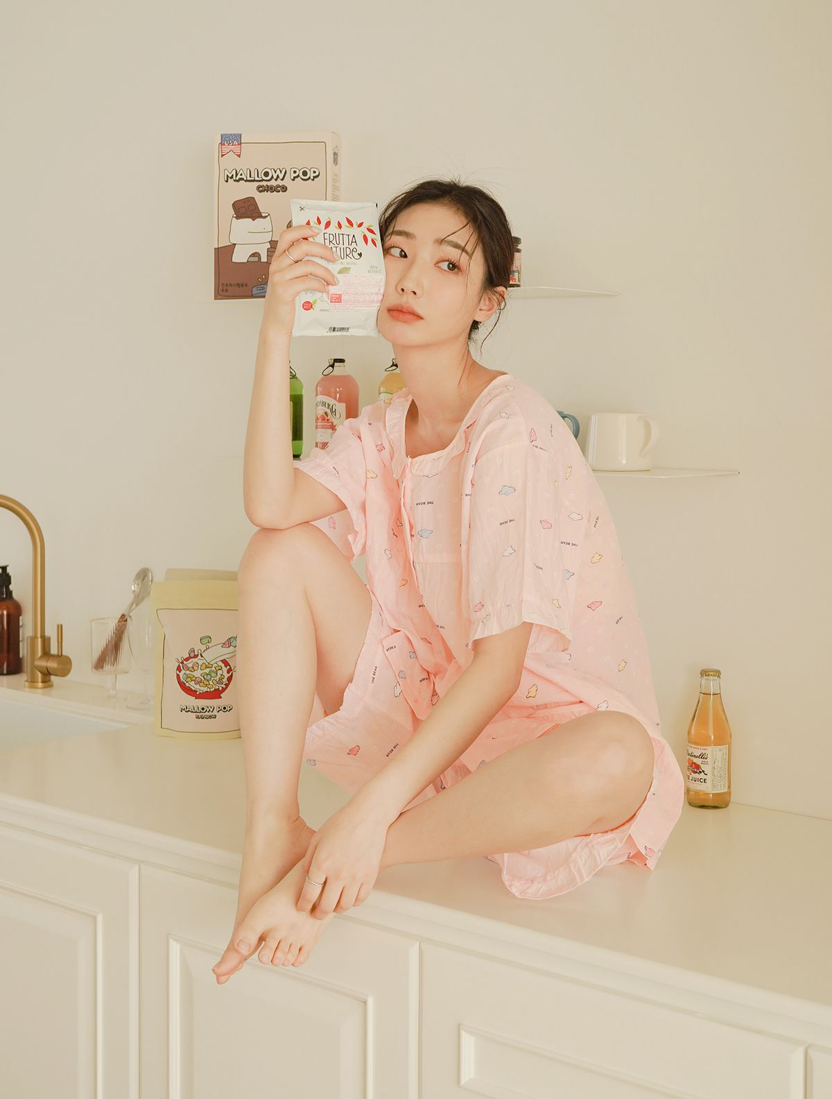 파란(PALAN) 파스텔베어 아사면 잠옷 상하세트