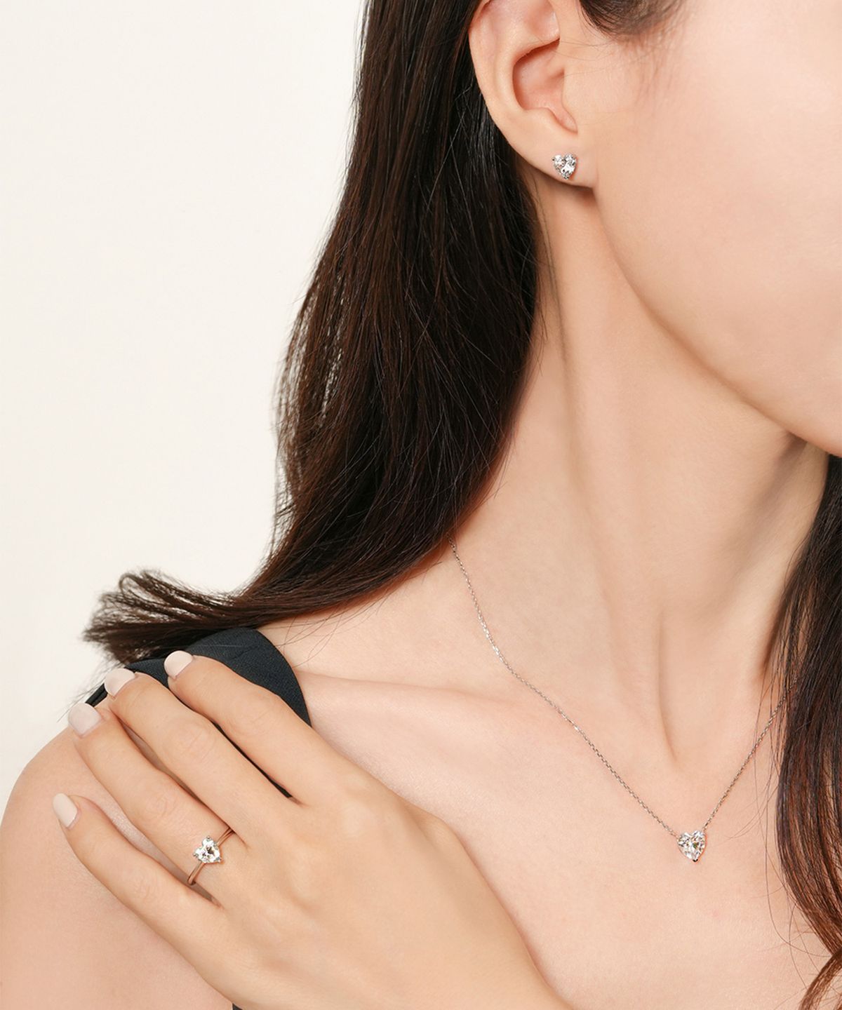 미니멀피어싱(MINIMALPIERCING) 14K 모이사나이트 다이아 글로리 하트 피어싱 귀걸이