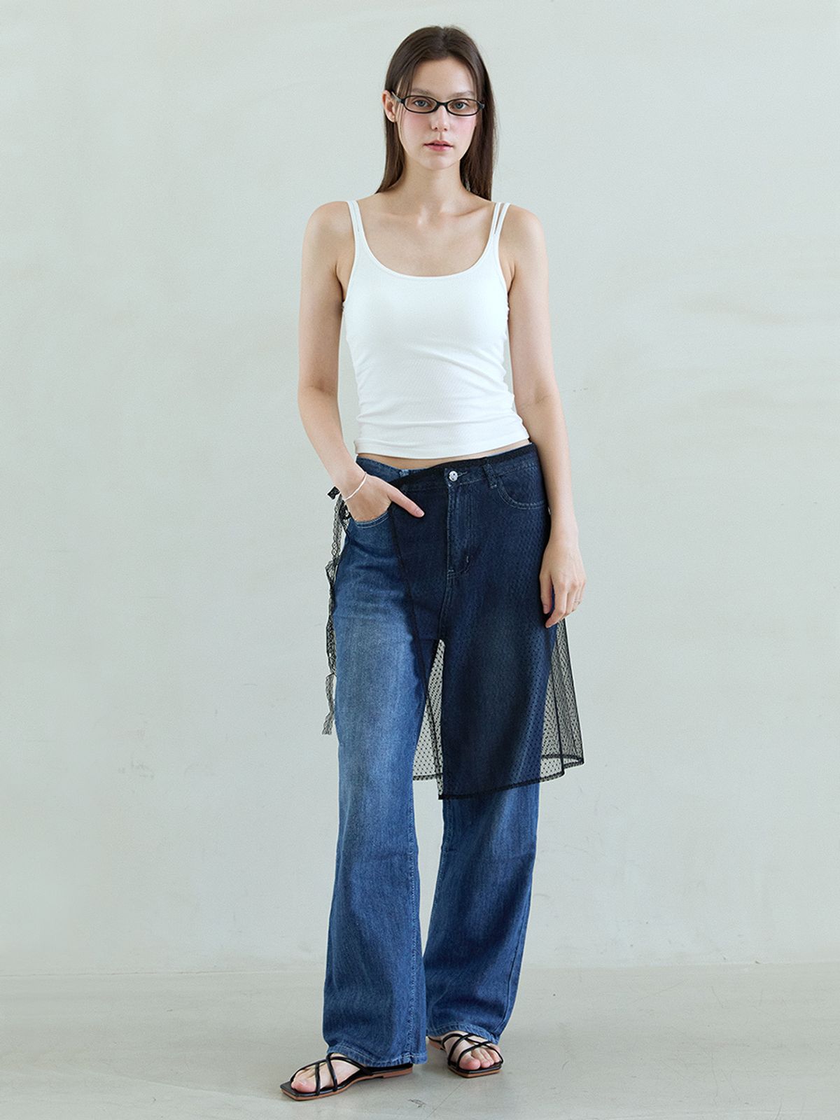 티에스에이치(TSH) 도트 레이어드 랩스커트 2colors