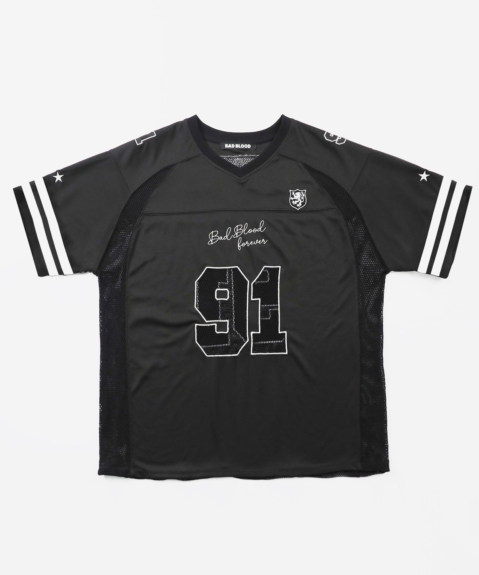MUSINSA | BADBLOOD Crochet 91 Football Jersey Large Fit - Black