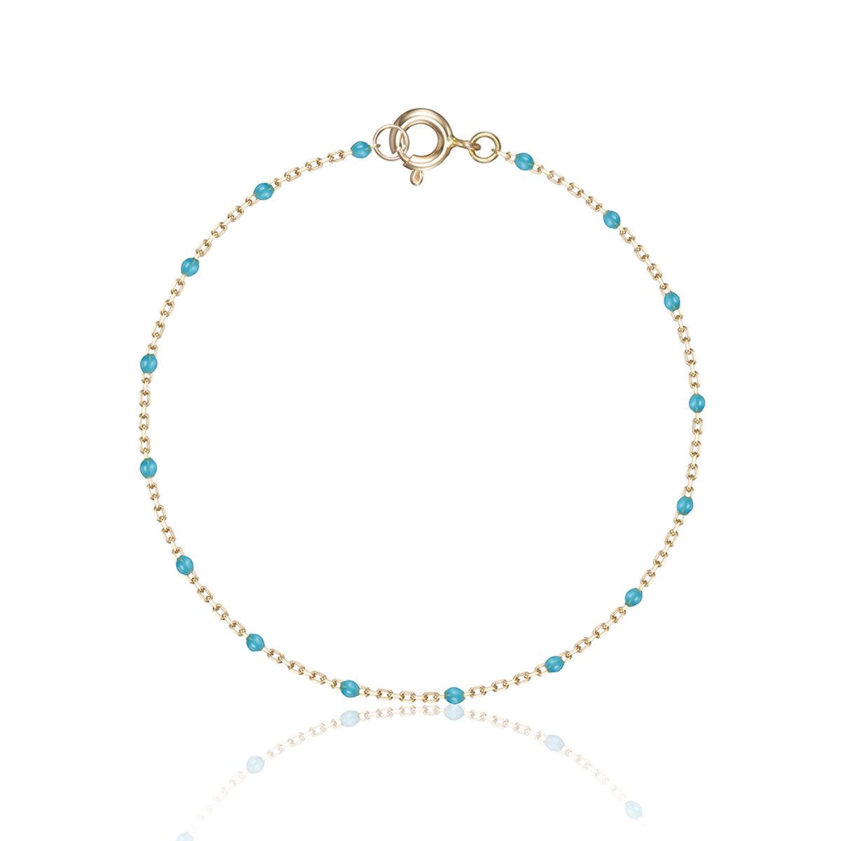 룬느(LUNNE) 14k 컬러 포인트 레이어드 체인 팔찌 (14k골드) #LFB02