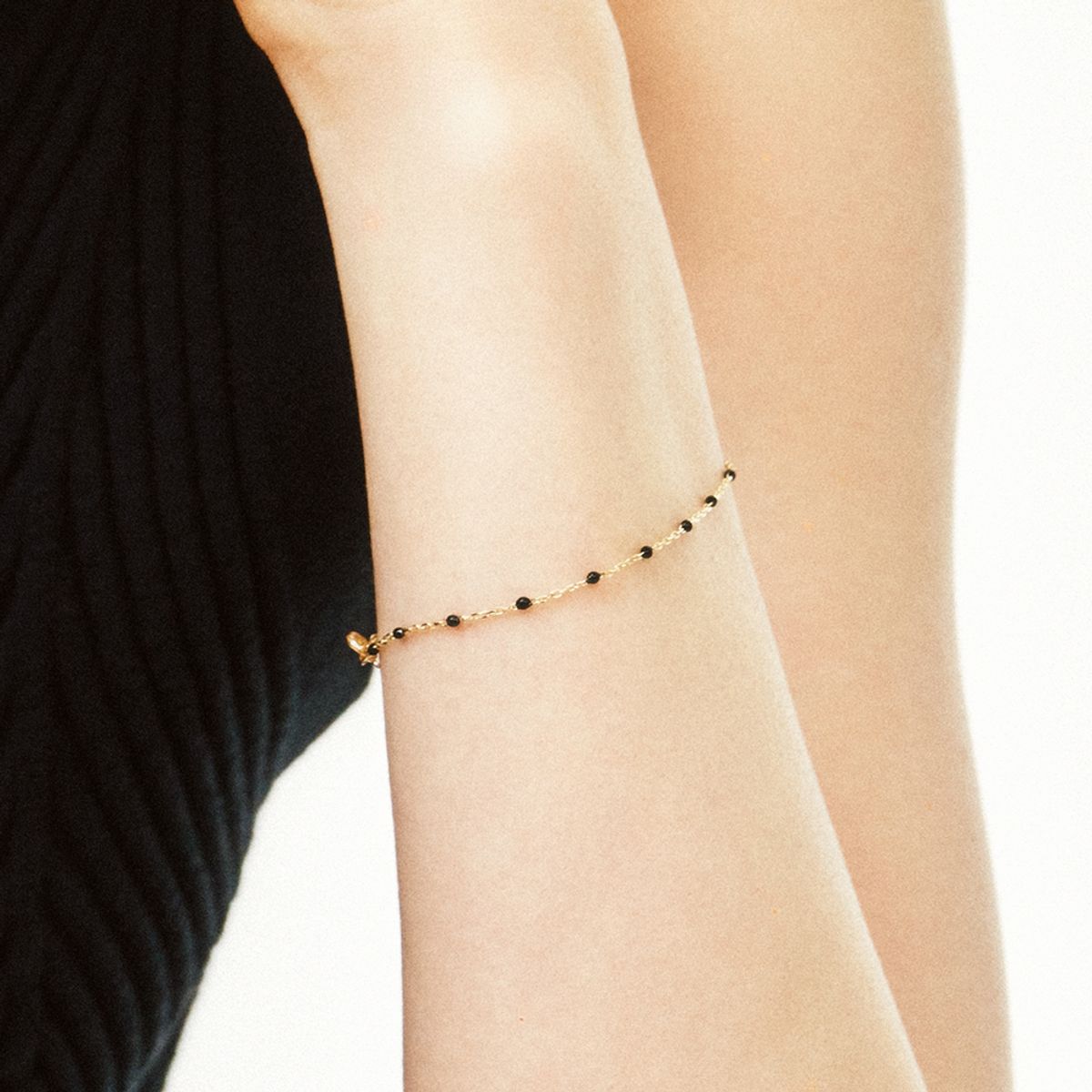 룬느(LUNNE) 14k 컬러 포인트 레이어드 체인 팔찌 (14k골드) #LFB02