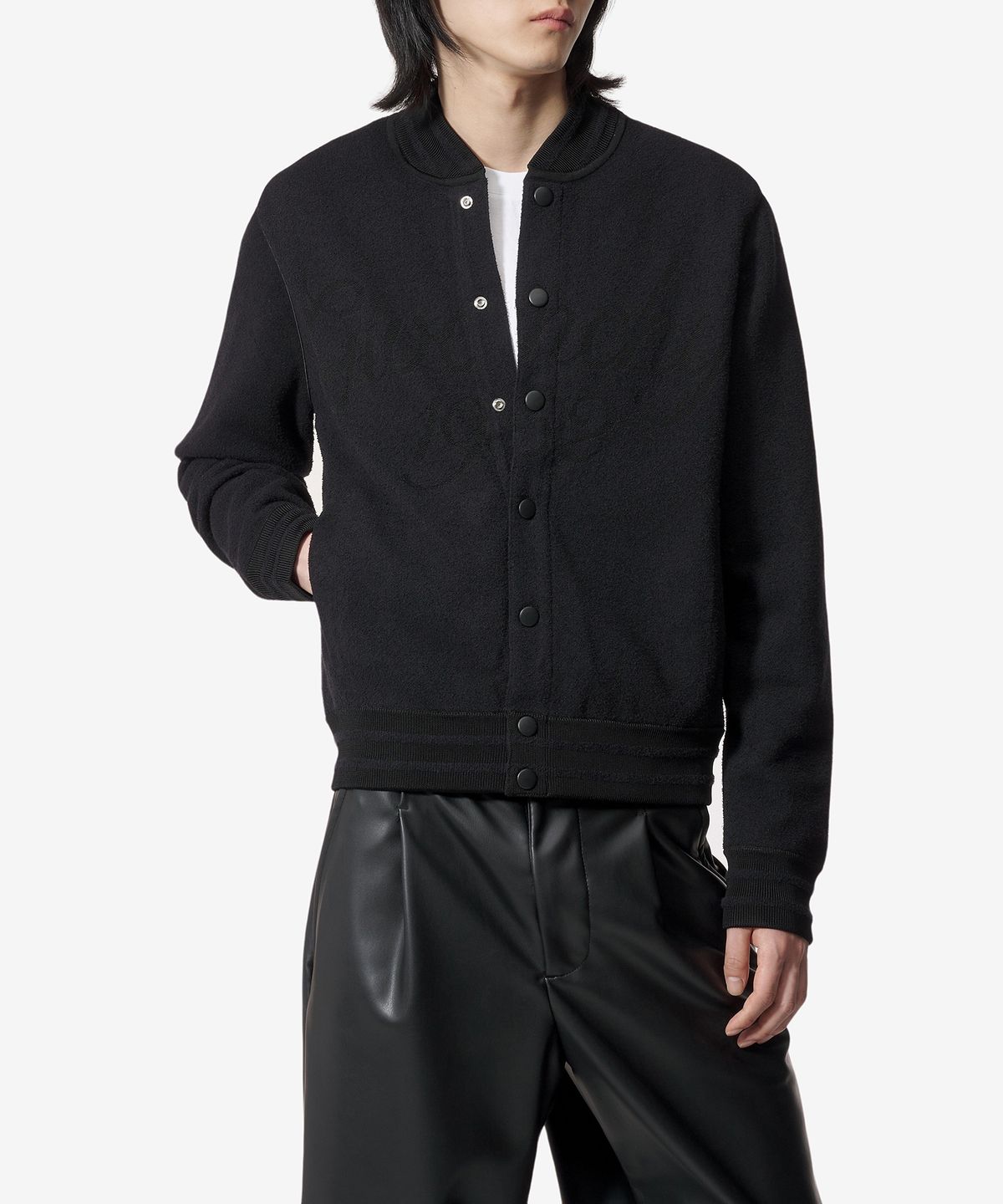 지방시(GIVENCHY) GIVENCHY 1952 니트 바시티 재킷 - 블랙 / BM017P4YJ9001