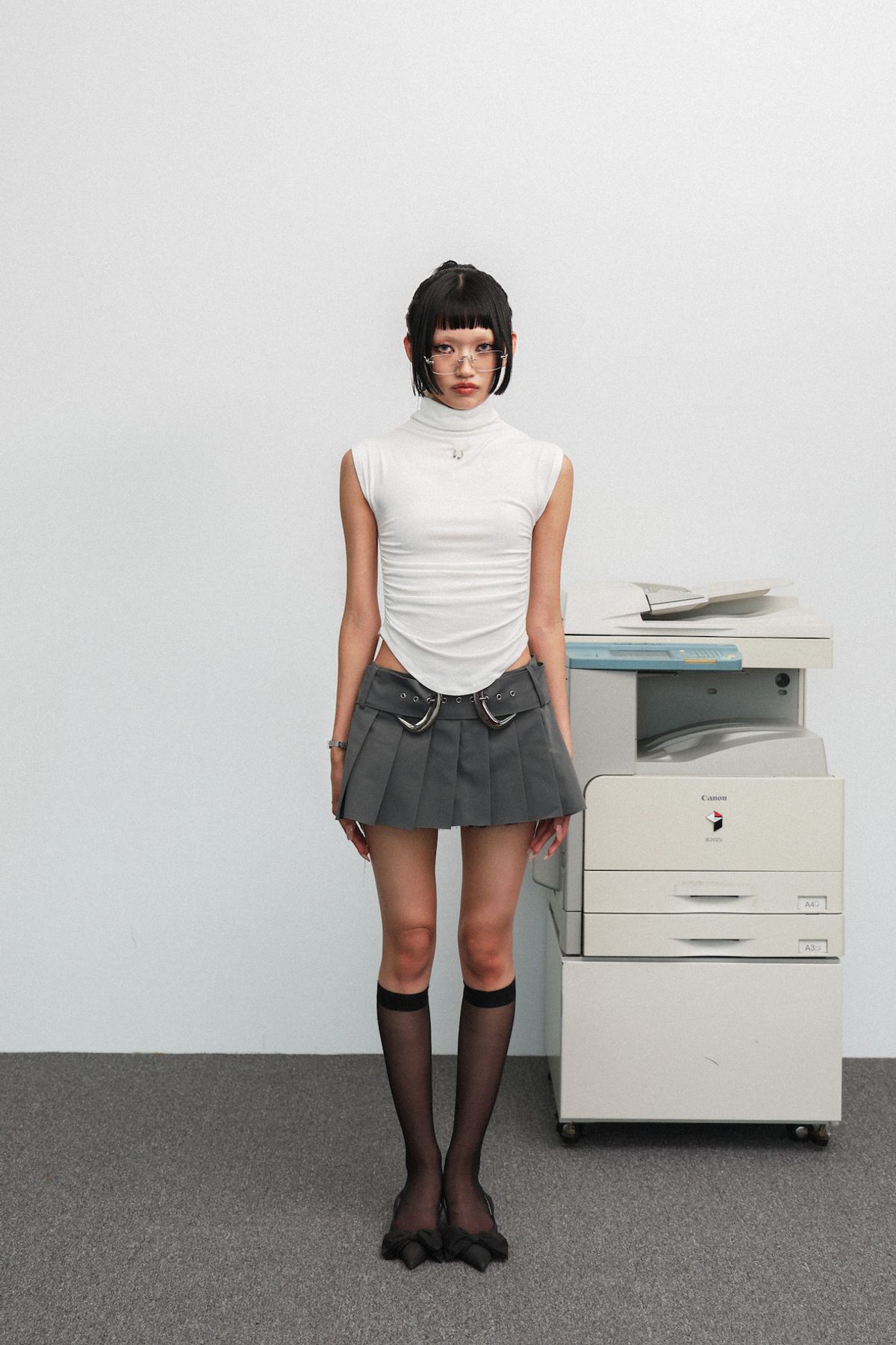 카이야(KAIYA) sasha skirt - gray