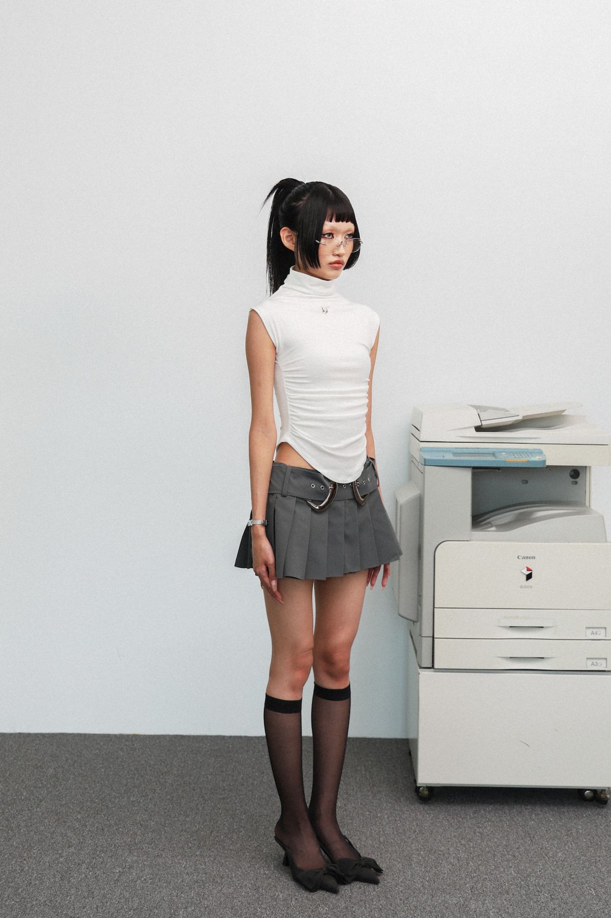 카이야(KAIYA) sasha skirt - gray