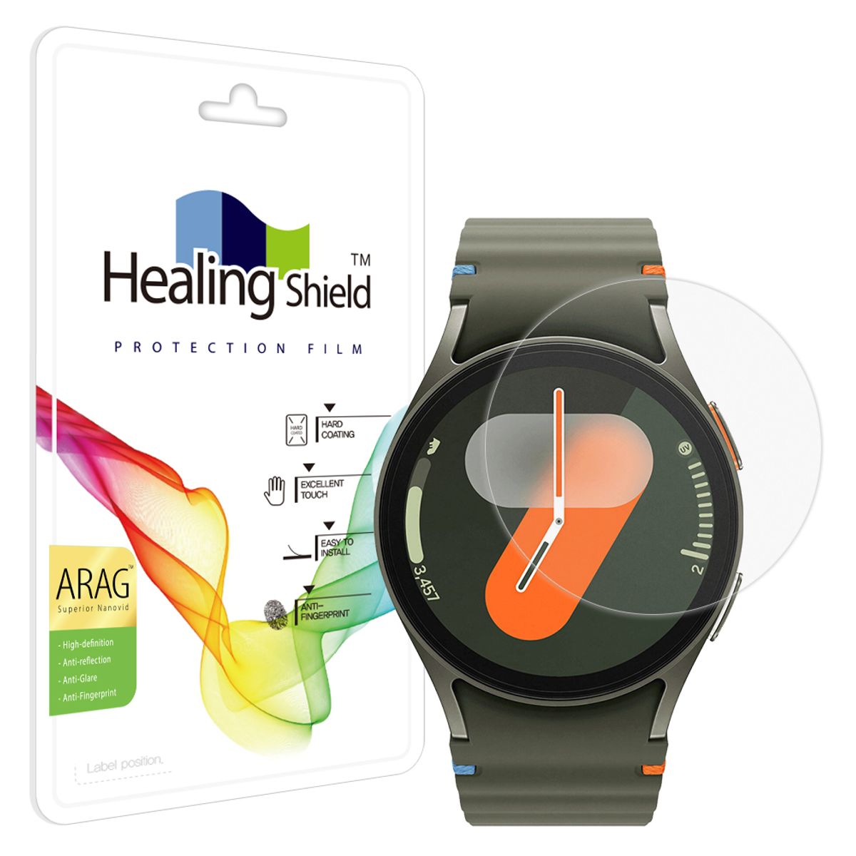 힐링쉴드(HEALINGSHIELD) 갤럭시워치7/6/5/4 44mm ARAG 고화질 저반사 액정보호필름 2매