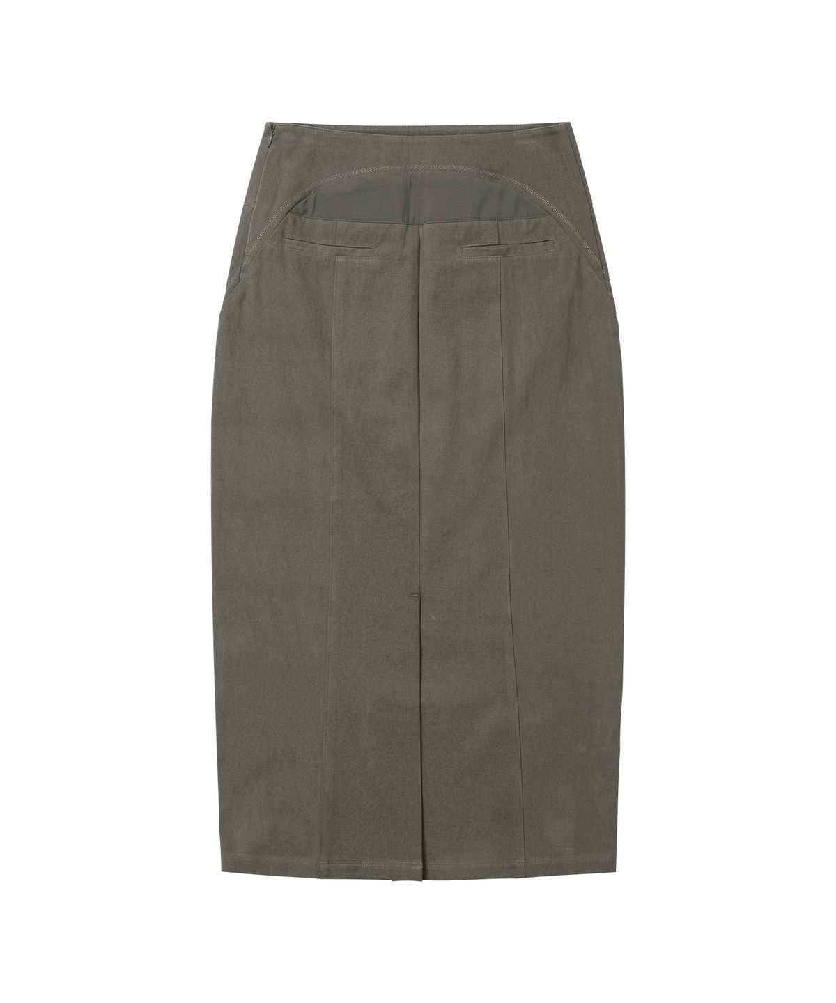 웰빙익스프레스(WELLBEING EXPRESS) Embroidered Long Skirt Khaki