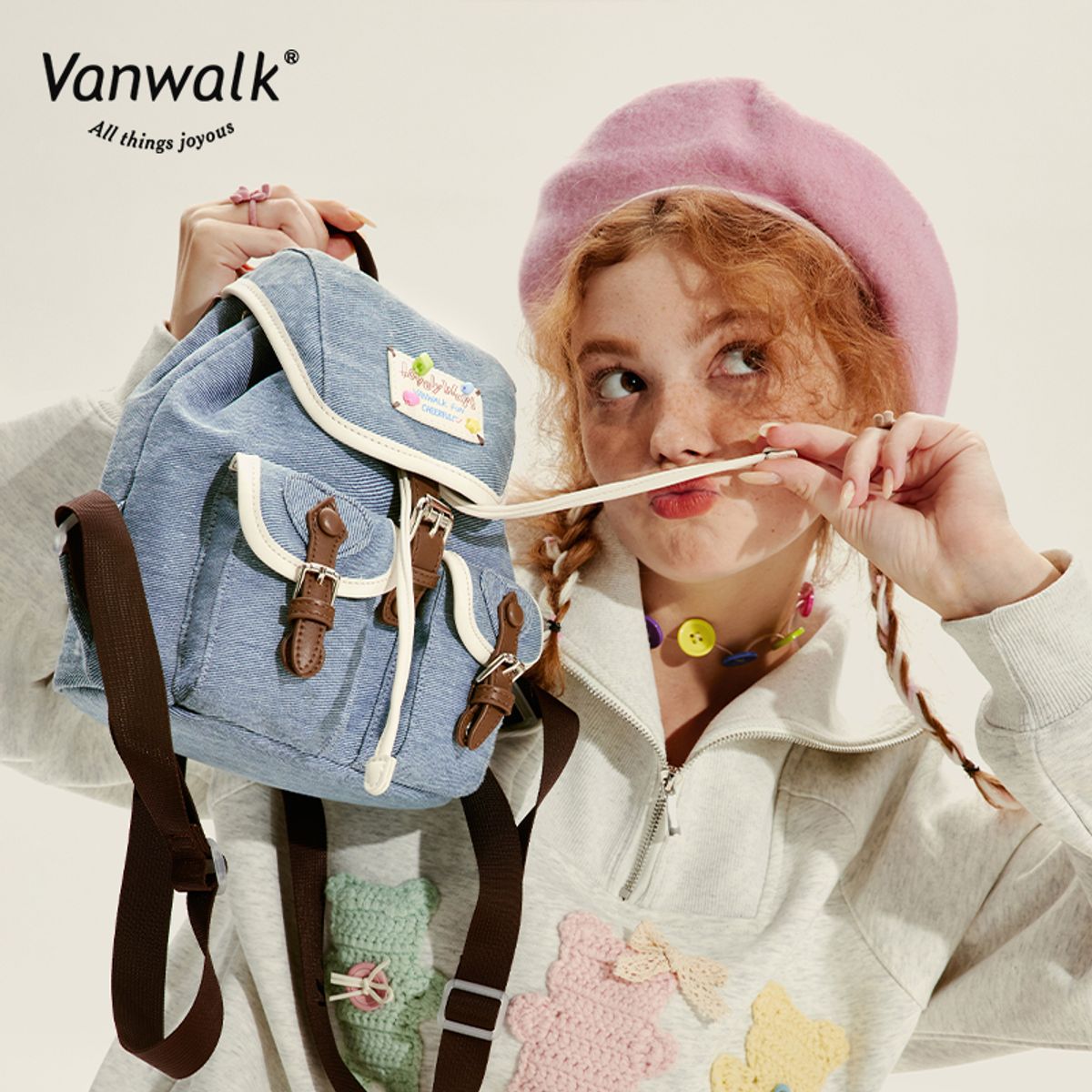 반워크(VANWALK) 러블리 캔디 백팩 [데님]