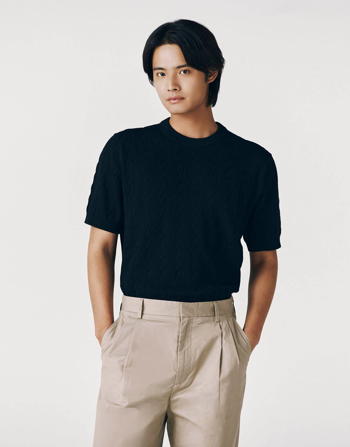 지오다노(GIORDANO) 케이블 크루넥 반팔 니트(12GG) 054912 [3color]