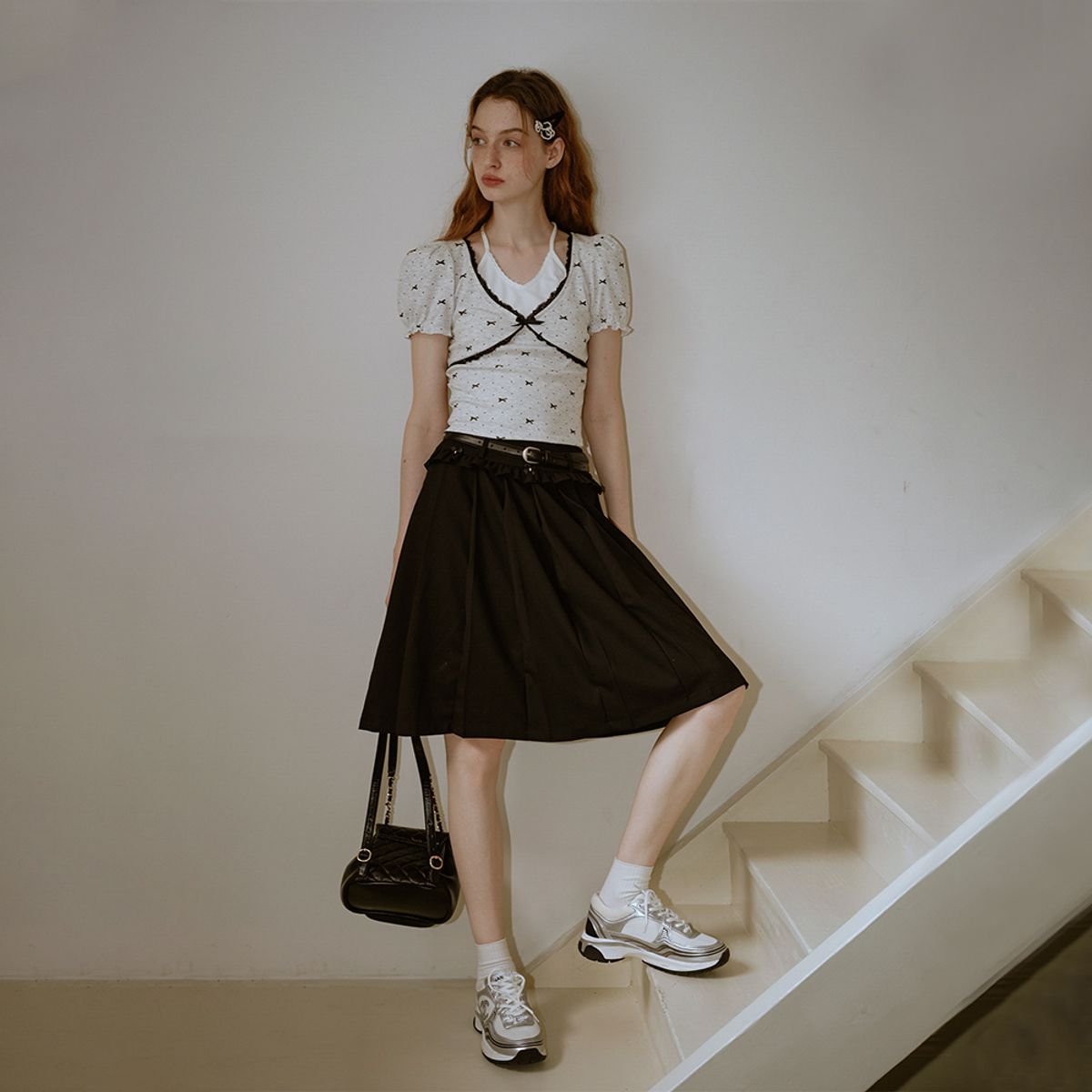 쎄무아듀(CEST MOIDEW) Cest_Ribbon fake two-piece top