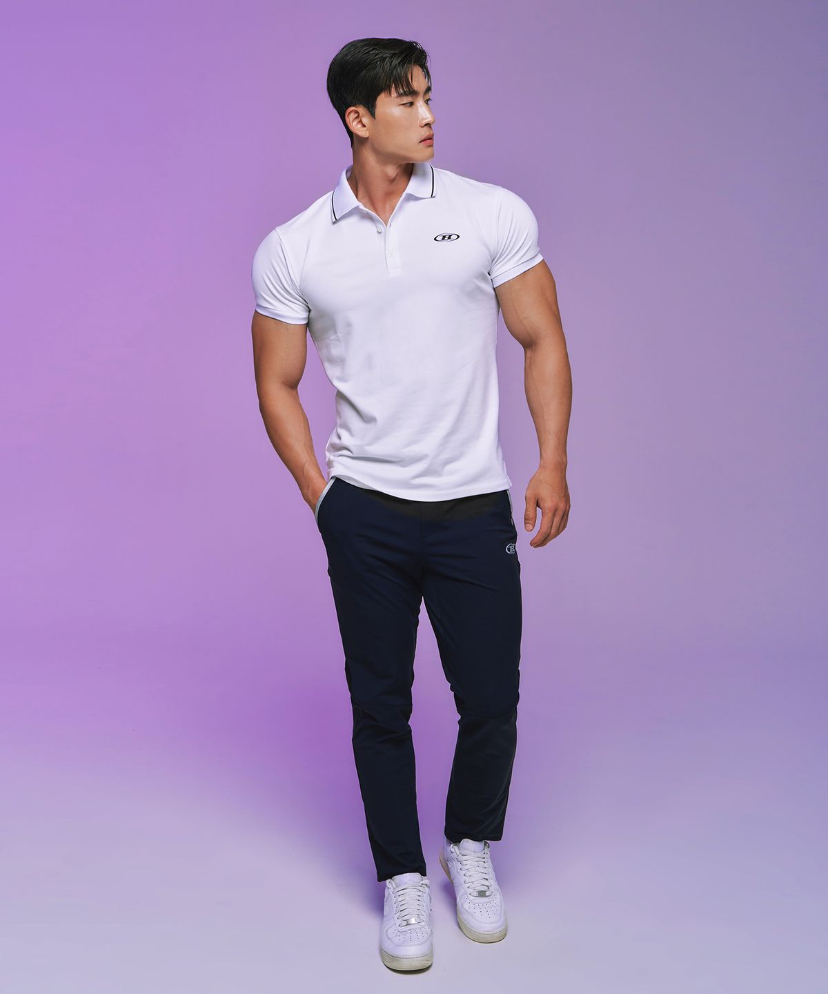본투윈(BORN TO WIN) MUSCLE FIT COLLAR T-SHIRTS [WHITE]