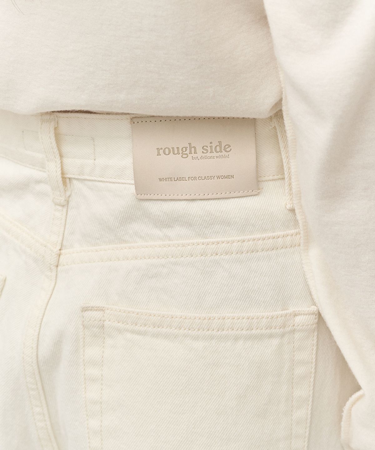 러프사이드 화이트라벨(ROUGH SIDE WHITE LABEL) Straight Denim Pants Tofu White