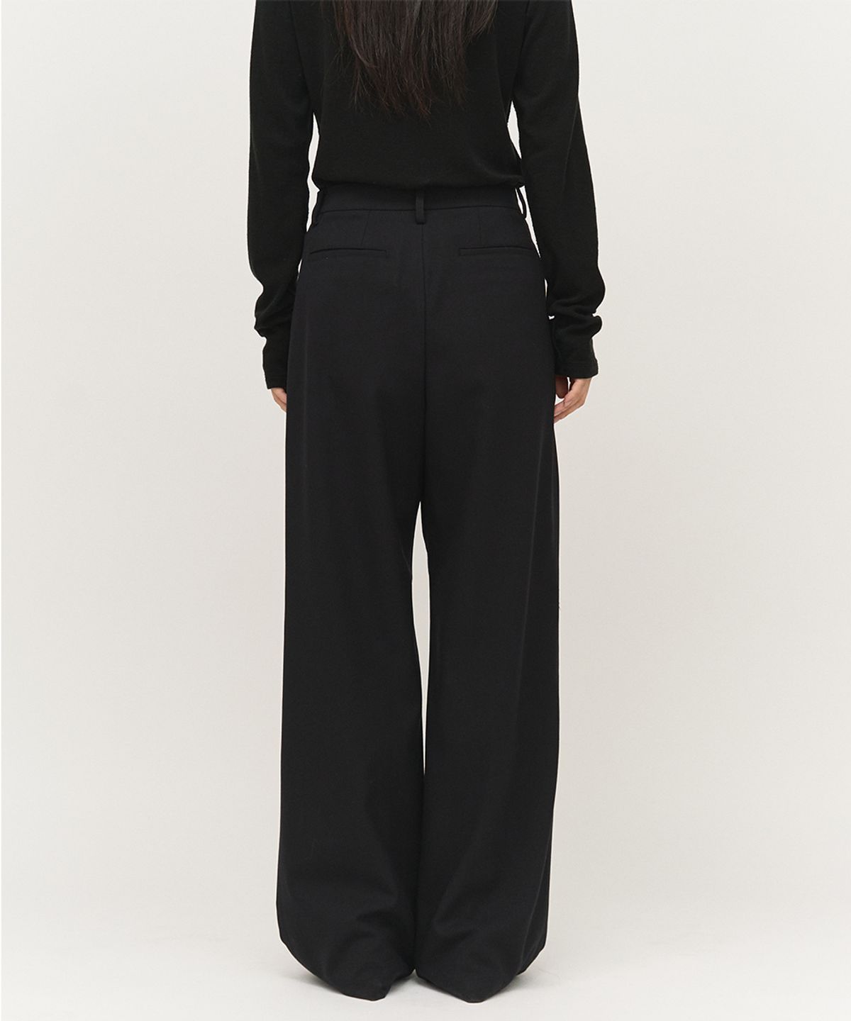 러프사이드 화이트라벨(ROUGH SIDE WHITE LABEL) Classy Wide Pants Crow